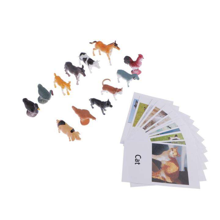 CCFine Montessori Animal Match Cards - Farm Animals Figurines And Cards ...