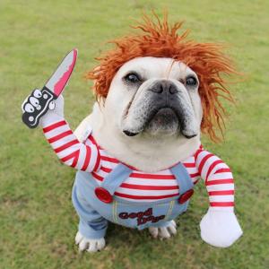 YOUSHI TOP Apparel Comical Outfit Dressing Up Halloween Cosplay Pet Clothes Deadly Doll Suit Dog Costume
