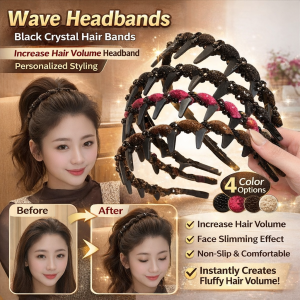 Diamond wave headband 1 second to raise the top of the head Pearl rhinestone hair accessories
