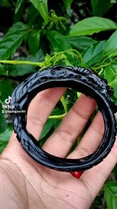 GELANG AKAR BAHAN HITAM UKIR BLACK GOBLIN