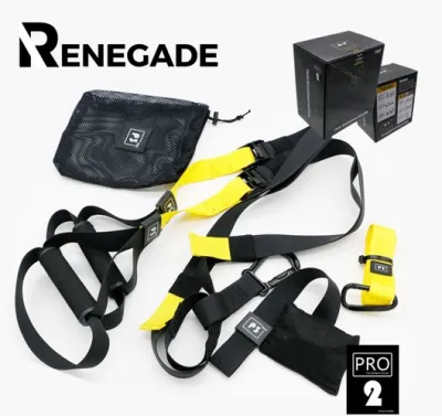 Renegade Suspension Trainer Professional Resistance Training Kit Bodybuilding Core Stabilization Muscle Toning Functional Exercise CrossFit HIIT Gym Home Outdoor Workout