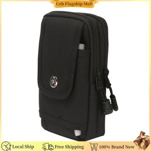 [Ueb Flagship Mall]7Inch Outdoor Molle Fanny Pack Oxford Cloth Waist Phone Pouch Wear-Resistant Outdoor Belt Bag for Outdoor Camping