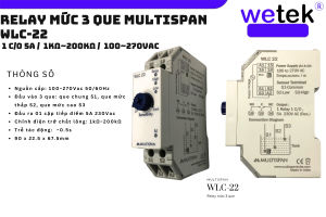 Multispan WLC-22 Rơ le mức nước lắp thanh DIN (cho bơm cấp bơm thoát chống tràn chống cạn chỉnh điện trở chất lỏng)