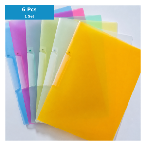 【6 Pcs】A4 Rotating File Folder Side Opening Swing Clip Document Organizer Waterproof PP 1-50 Sheets