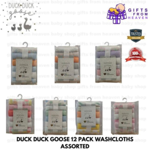 DUCK DUCK GOOSE 12 PACK WASHCLOTHS ASSORTED