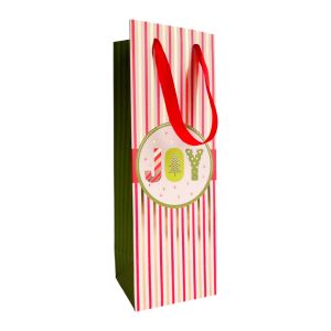 Pinky Bee Kantong Kertas / Paper Bag Natal Botol Wine Joy 35x12x10cm 70200100