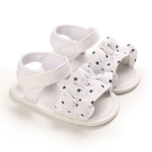 White Fashion Summer Infant Baby Sandals Newborn Girls Casual Soft Bottom Non-Slip Breathable Prewalker 0-18Months