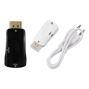 1080P PC Computer HDTV to VGA Video Converter VGA Female to HDTV Male Adapter for Laptop Top Box Monitor Projector