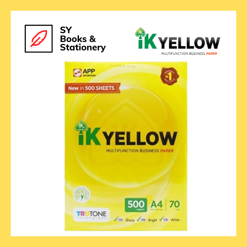 IK YELLOW / IK NATURAL A4 Paper 70GSM 80GSM 500's / Kertas Fotostat