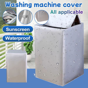 Washing Machine Cover Waterproof Sunscreen Dustproof Top Open Polyester Silver Cloth Dustproof Dryer Cover
