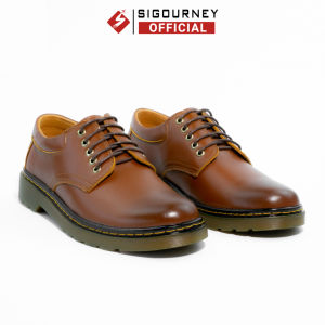 Giày Đốc Nam Da Bò Cao Cấp Màu Nâu Patina SIGOURNEY Đế Cứng SDR-07 Bảo Hành 18 Tháng