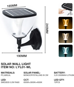 solar lamp ip65 waterproof garden gate post pillar solar powered lights outdoor for pillar 100% quality and new items
