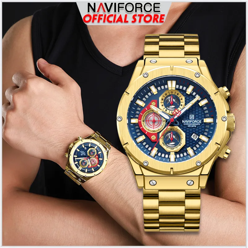 NAVIFORCE Watch For Man Waterproof Sports Chronograph Date Stop