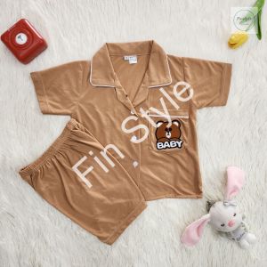 ชุดนอนเด็ก ขาสั้น ขายาว มีปก ผ้า cotton 100%  ผ้านิ่ม ใส่สบายไม่ร้อน ลายการ์ตูนน่ารัก สินค้าพร้อมส่ง