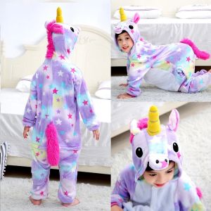 Kigurumi Stitch Unicorn Pikachu Dinosaur Onesies Kids Children Animal Jumpsuit Cosplay Pyjama Costume