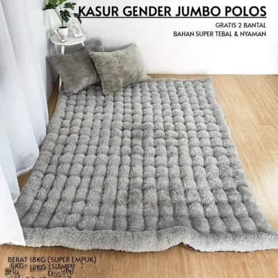 Kasur Gender Bulu Rasfur Premium/Kasur Lipat Praktis + Free 2 Bantal (COD)