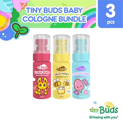 Tiny Buds Baby Cologne Bundle | Cute As Candy Hello Honey Lucky Baby Gentle Baby Alcohol Free Sweet Floral Fruity Scent