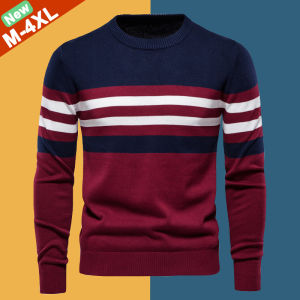 Men Sweaters Pullovers Male Striped Style Cotton O neck Sweater Shirts Jumpers Autumn Male Knitwear Plus Size 3XL 4XL Sweatshirt