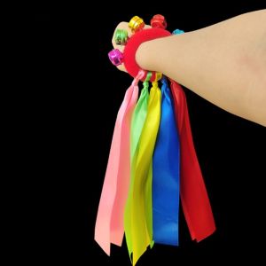 Childrens Wrist Ribbon Team Sports Pompom Cheering Big Match Pom Club Dance Props Elastic Bracelet