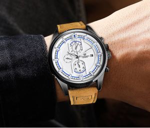 New Forsining Automatic Watch Mens Analog Luxury Mechanical Watch Leather Military Month Week Display Clock. Mens Gifts