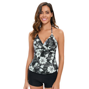 2026 New Tankini Swimsuit for Women Tummy Control Two Piece Bathing Suit V Neck Swimwear with Boy Shorts Bikinise Sets