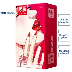 Bao cao su ngón tay ELASUN hương hoa quả nhiều gel bôi trơn hộp 10 bcs