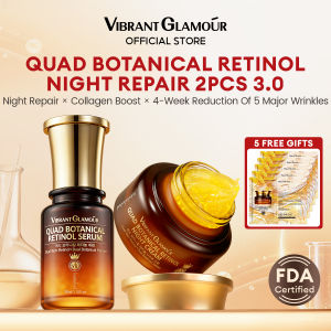 VIBRANT GLAMOUR Night Anti-Wrinkle & Firming Duo Set 3.0 & Retinol +Peptides + Collagen & Lifting & Smoothing & Repair 30ml+30g