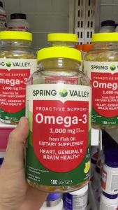 Spring Valley Omega-3 Fish Oil - Viên Dầu Cá Siêu Cô Đặc Vị Chanh Hỗ Trợ Tốt Trí Não Và Mắt - Hỗ trợ duy trì sức khỏe tổng thể khi kết hợp cùng chế độ dinh dưỡng và sinh hoạt hợp lý - Viên nang mềm dễ sử dụng hương chanh tự nhiên giúp giảm cảm giác tanh