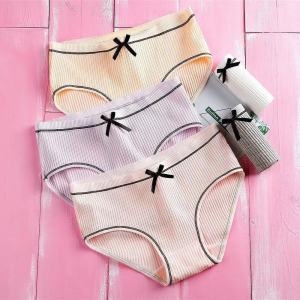 🇲🇾Local Ready stock】Screw thread womens underwear womens cotton fashion briefs seamless cool underwear