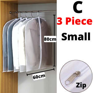 Cloth Cover Suit Dust Bag Dressing Closet Wardrobe Garment Dustproof Washable White Frosted Transparent Zipper居家衣服防尘罩保护套