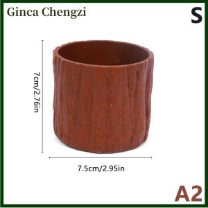 Ginca Nhựa giả gỗ nhà máy nồi cổ điển Bàn tròn trang trí phong cách Lọ hoa giả cây vỏ cây mọng nước cây container sáng tạo