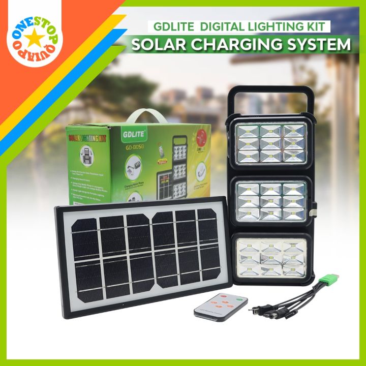 Osq Gdlite Gd Digital Lighting Kit Solar Charging System Lazada Ph