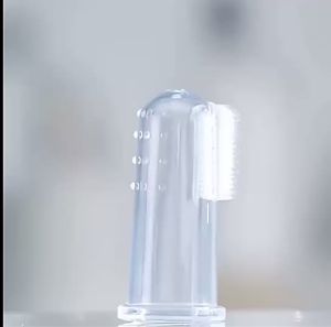 Baby Finger Toothbrush tongue coating gums deciduous teeth silicone brush（Free Dustproof ）