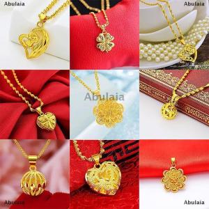 [COD] Abulaia Color Pendant Birds Nest Lucky Clover Flower Heart Dangle For Women Charms Jewelry Necklace Accessories Wedding Party Gift