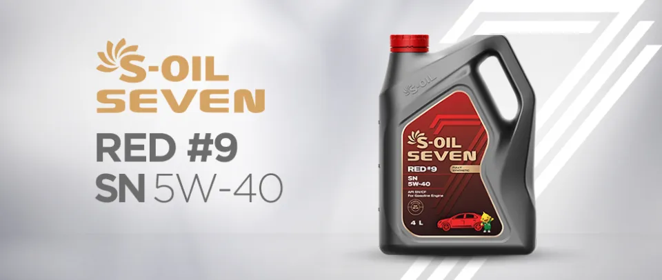 S-Oil Seven Red #9 SP 5W40 Fully-Synthetic Gasoline Engine Oil (4