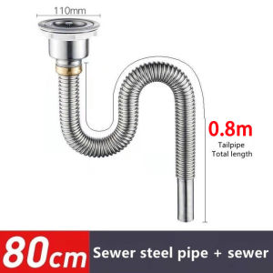 ท่อน้ำทิ้งอ่างล้างจาน กันหนูกัด ไม่อุดตัน ใช้ได้ทั้งอ่างล้างจาน/อ่างล้างหน้า ท่อระบายน้ํา สะดืออ่าง โค้งงอโดยพลการ สายน้ำทิ้ง สะดืออ่าง พร้อม สายน้ำทิ้ง ท่อยืด หด งอได้ ท่อน้ำทิ้งกันกลิ่นสแตนเลสสำหรับอ่างล้างหน้าอ่างล้างจาน ท่อน้ำพร้อมสะดืออ่าง