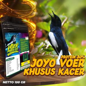 VOER BURUNG KACER | VOER GACOR | VOER HARIAN | VOER NUTRISI KOMPLIT | JOYO VOER PROTEIN 30% (KHUSUS KACER ) 150 GR