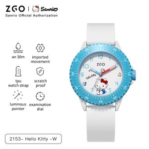 Đồng hồ Zgo x Sanrio Kuromi cho trẻ em dễ thương Thạch Anh Dạ quang đồng hồ chống nước cho nữ sinh viên 2153