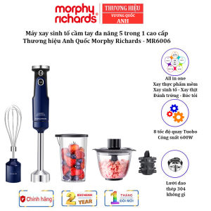 [ BẢO HÀNH 1 NĂM ] Máy xay sinh tố cầm tay 4 trong 1 Morphy Richards MR6006 Công suất: 600W Tích hợp 8 tốc độ