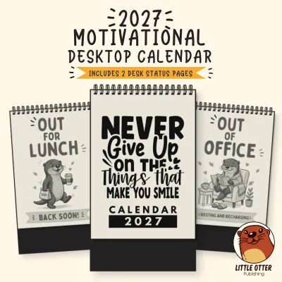 2027 Motivational Desktop Calendar 5 - (Singapore Public Holidays | 250gsm | Lunar Dates)|LittleOtterPublishing