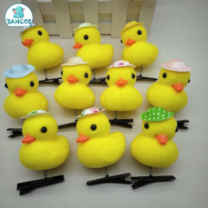 Kẹp tóc Vịt vàng đeo nơ đội mũ bông hoa cho bé gái dễ thương thời trang cute Hàn Quốc SamCos