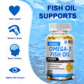taoters Omega 3 Fish Oil Capsules Nourishes the Brain, Improves Memory, Eyes, Heart and Immune System Support. 