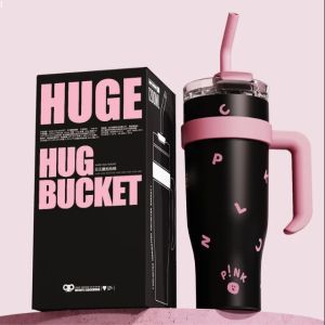 304 stainless steel giant thermos cup 1.25l large capacity straw water cup cold and hot student water cup