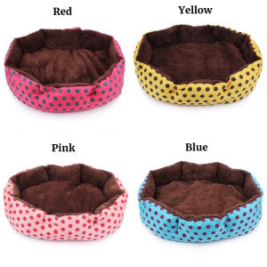 Dog Bed Cat Bed Soft Fabric Sleeping Bed Dog Bed Washable Pet Accessories Polka Dot Dog Bed