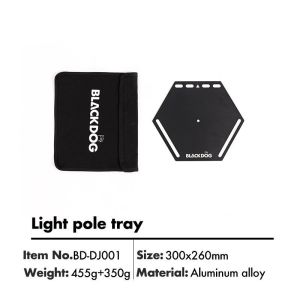 BLACKDOG Light Pole Camping Outdoor Table Lamp Holder Hook Picnic 2 in 1 Camping Table Decoration Pole with 2 Hook Tray