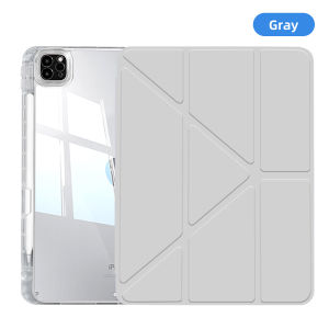 GOOJOODOQ for iPad Case For iPad Air 4 5 6 10th A16 7/8/9th10.2 Pro 11 13 Case with Pencil Holder Clear Folding Anti-Lost Pen Slot
