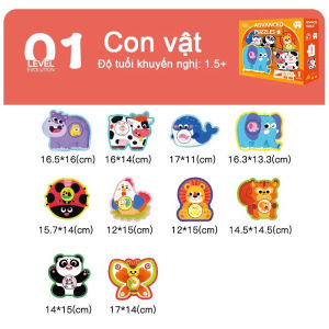 Bộ đồ chơi giáo dục xếp hình 7 cấp độ Advanced Puzzles bằng gỗ có nhiều hình