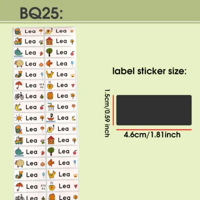 [SG Stock🚚]Cartoon Pattern Custom Name Waterproof sticker names For Kids Name Tag Sticker Customize Stickers Labels