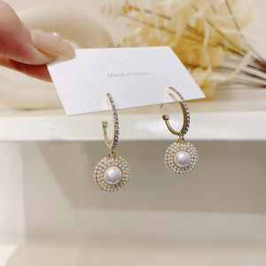 Pearl Diamond Luxury Earrings High Quality Jewelry Gold Plated Hypo-allergenic for Women