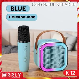 Mic Karaoke Microphone Bluetooth K12 LED Mini Karaoke Set All IN 1 Super BASS With Mic Microphone Wireless Karaoke k12 Doubel dan Single